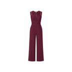 Sophia High-Waisted Burgundy Jumpsuit