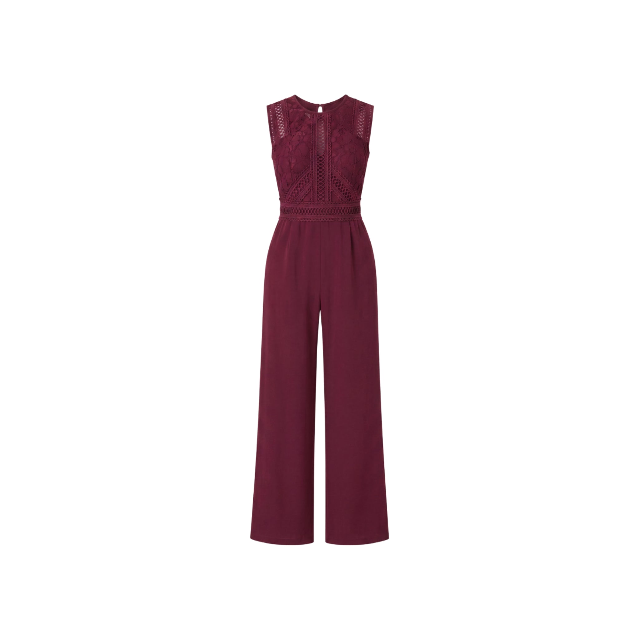 Sophia High-Waisted Burgundy Jumpsuit