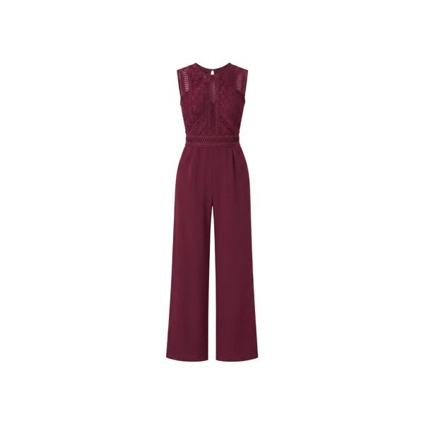 Sophia High-Waisted Burgundy Jumpsuit
