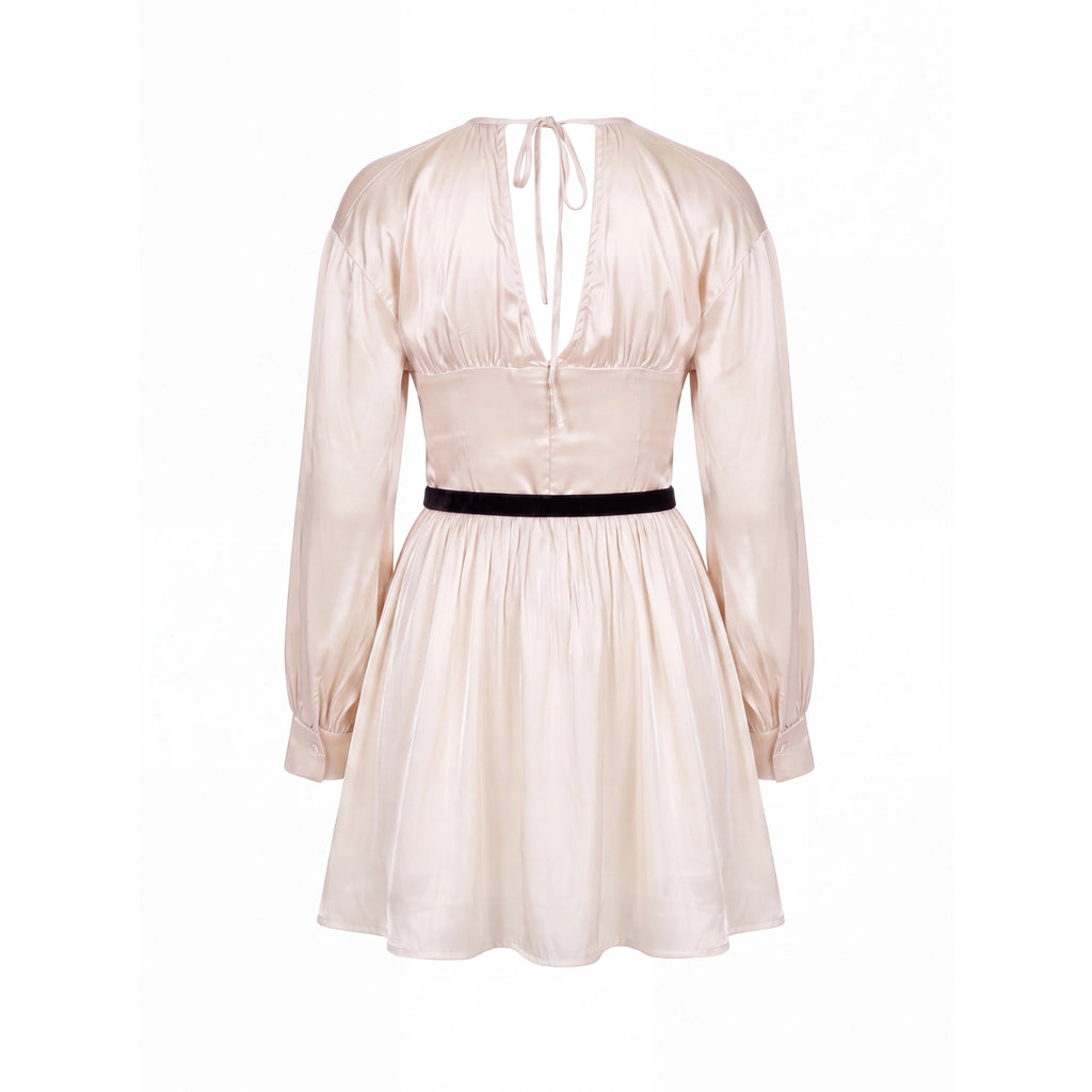The Aurelia Ivory Satin Cut-Out Mini Dress