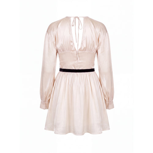 Ivory Satin Cut-Out Mini Dress