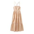 The Nysa Light Gold Midi Dress