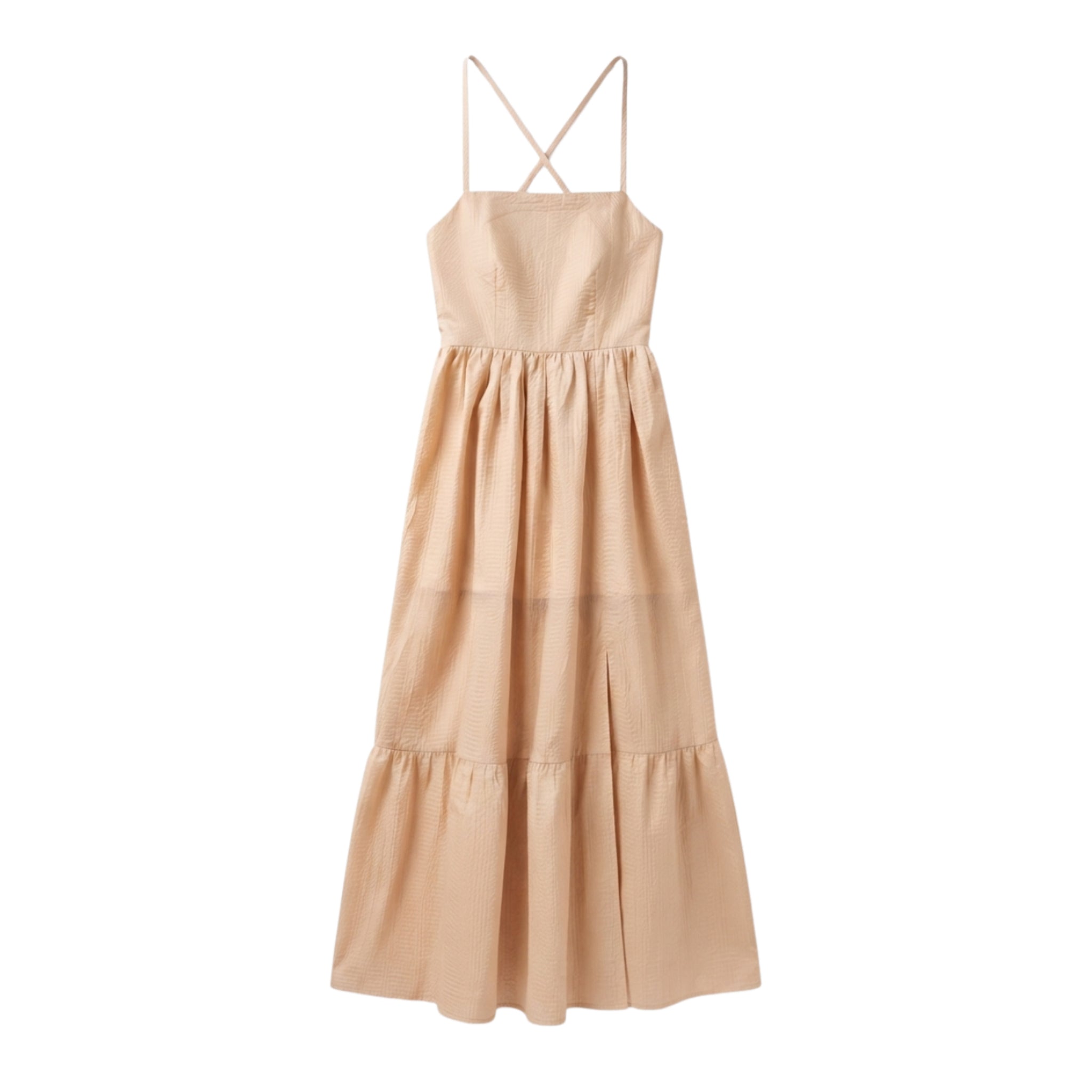 The Nysa Light Gold Midi Dress