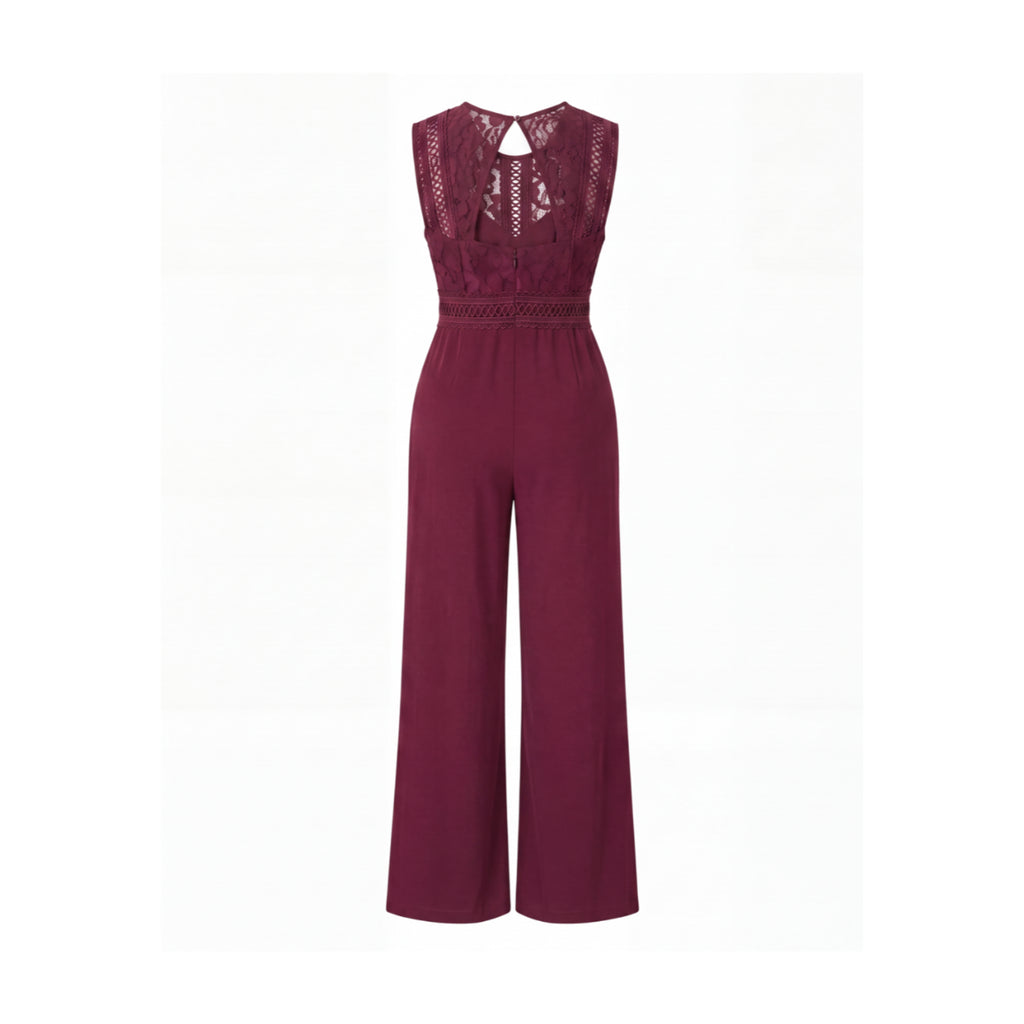 Sophia High-Waisted Burgundy Jumpsuit