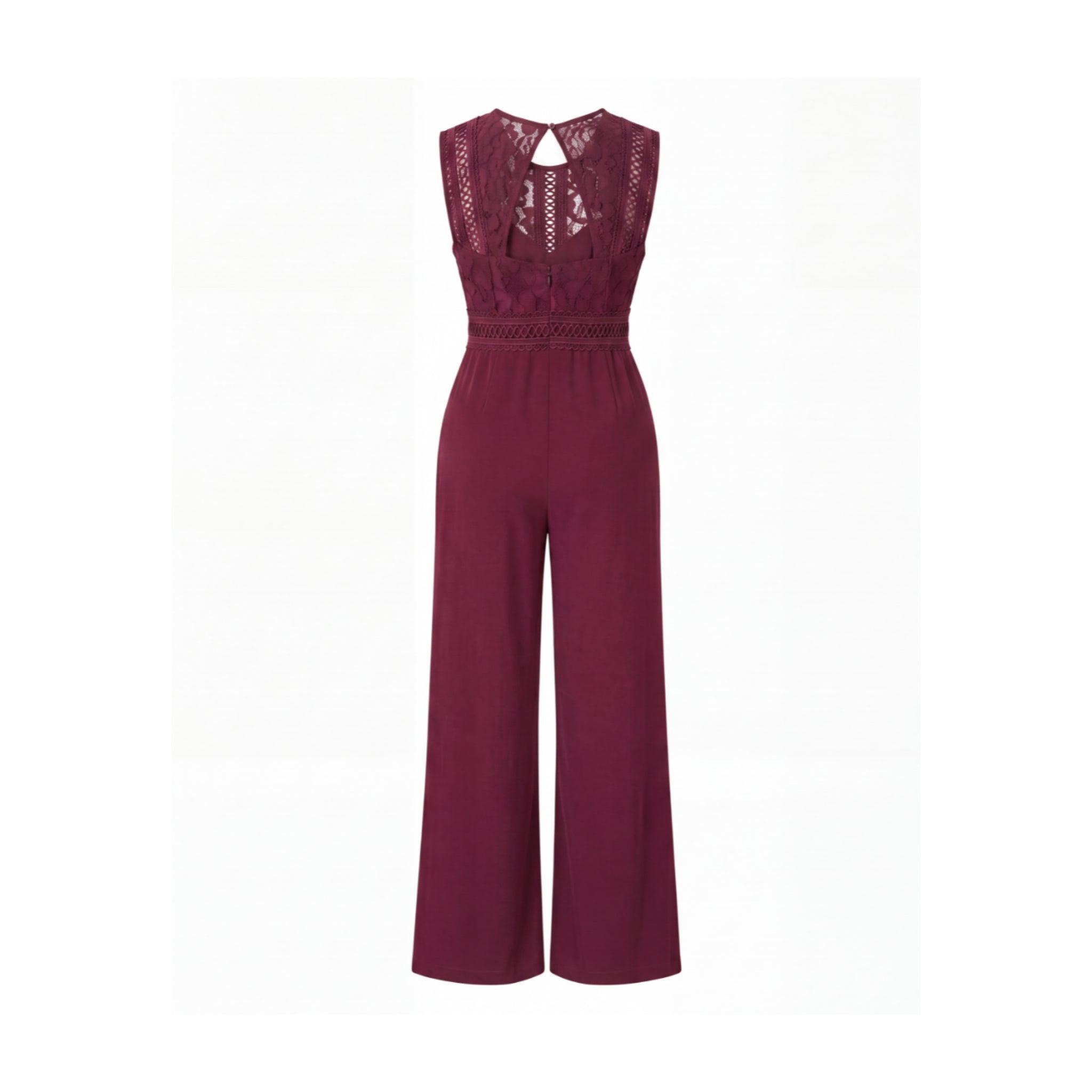 Sophia High-Waisted Burgundy Jumpsuit