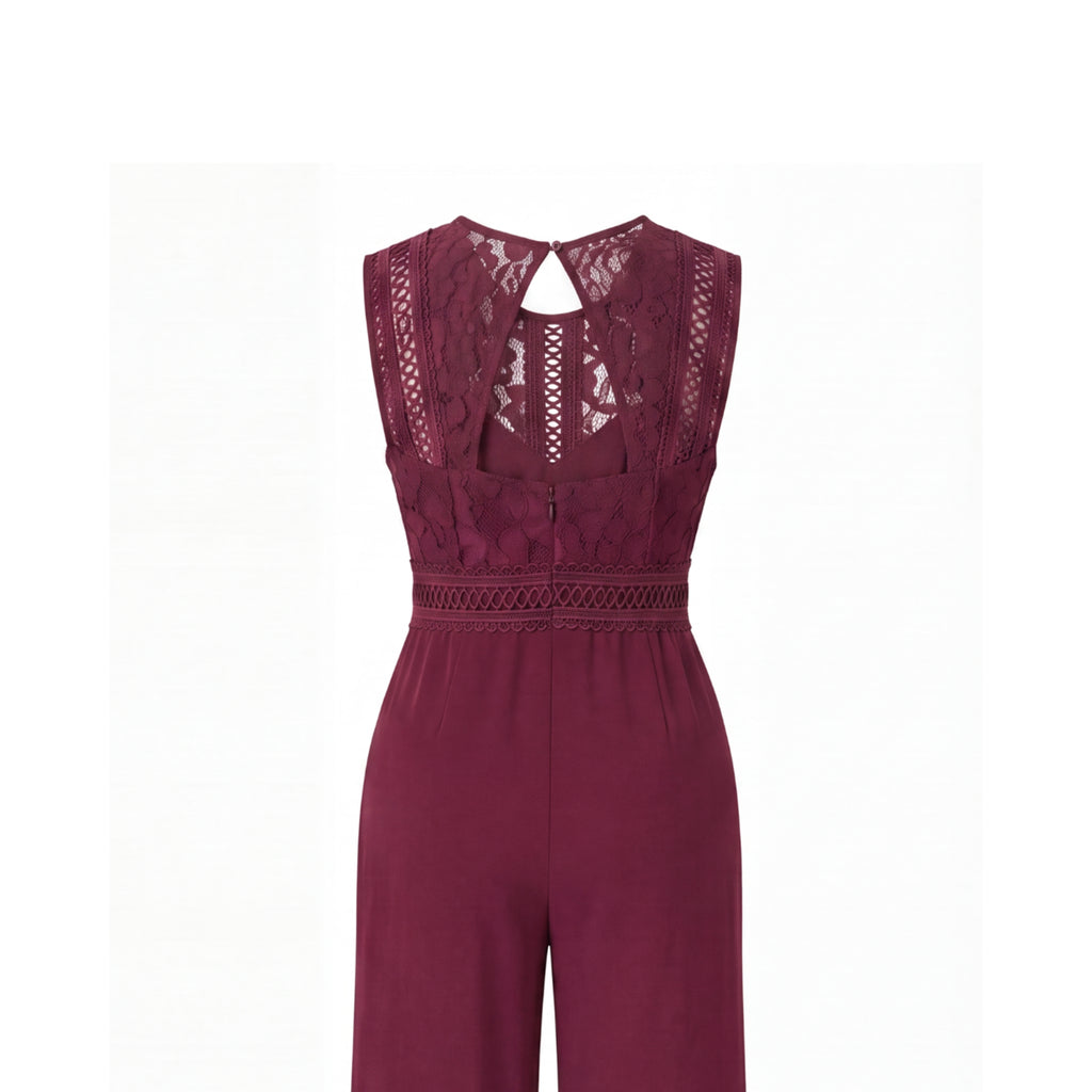 Sophia High-Waisted Burgundy Jumpsuit