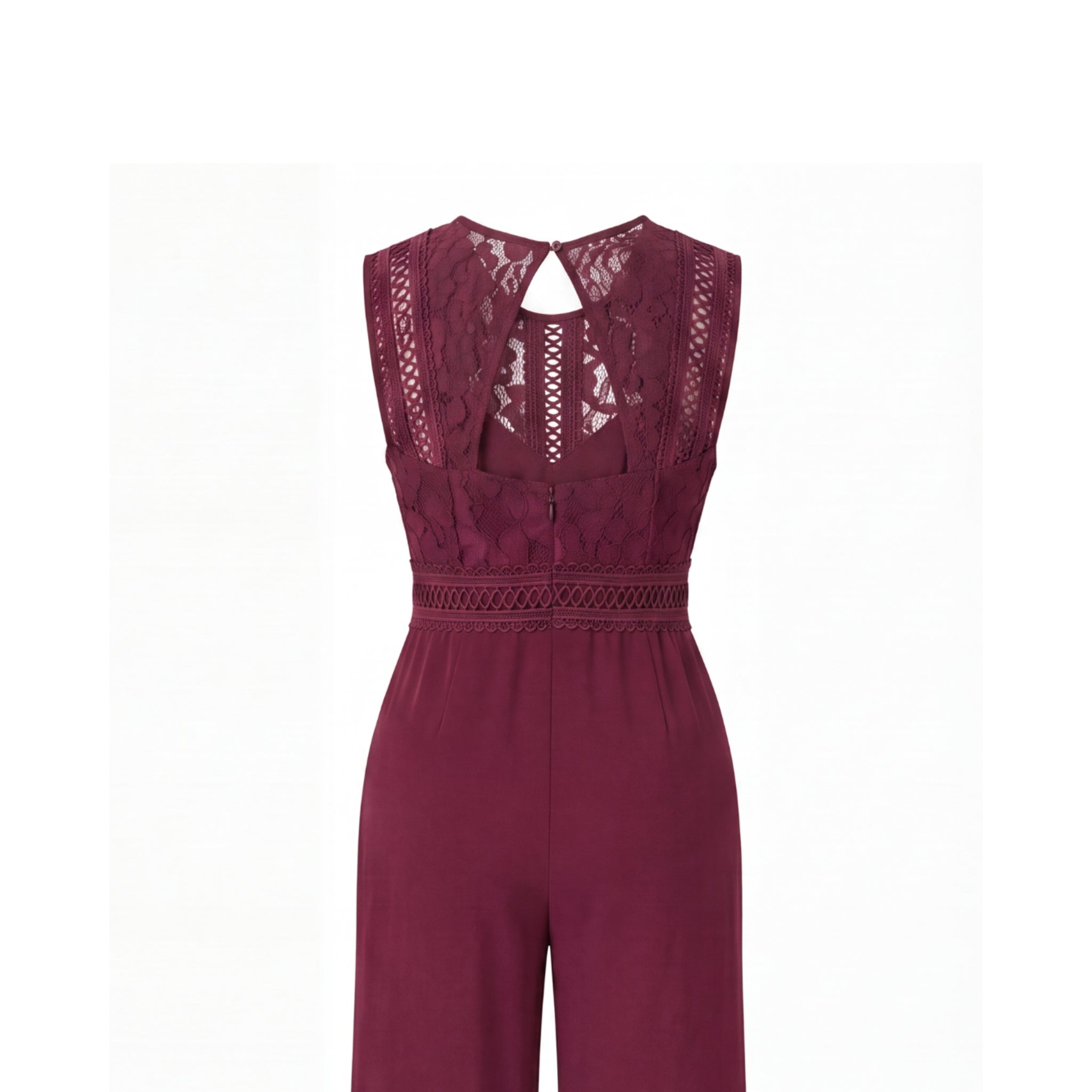 Sophia High-Waisted Burgundy Jumpsuit