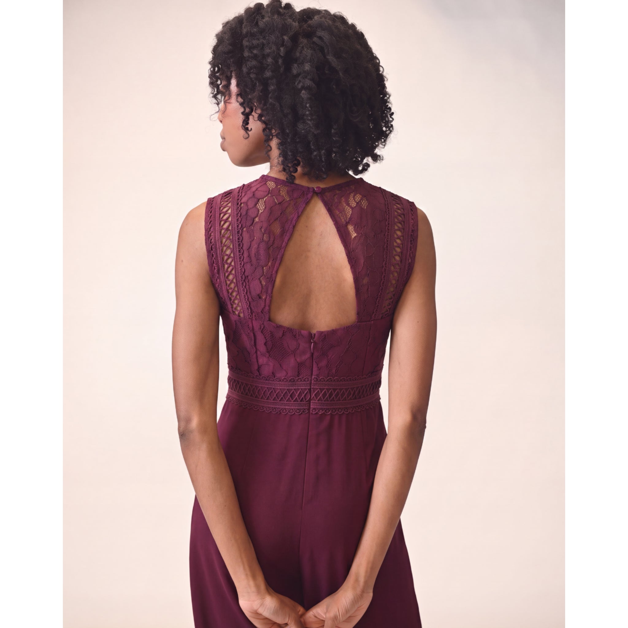 Sophia High-Waisted Burgundy Jumpsuit