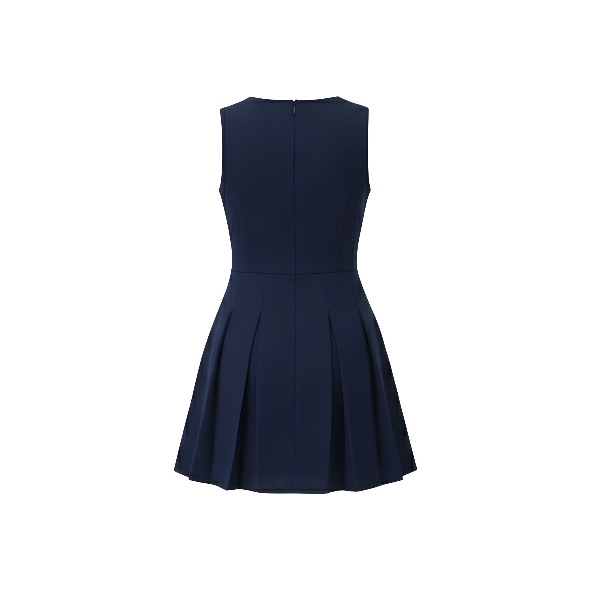 Romanza Rhapsody 海军蓝荷叶边上衣和百褶迷你裙套装