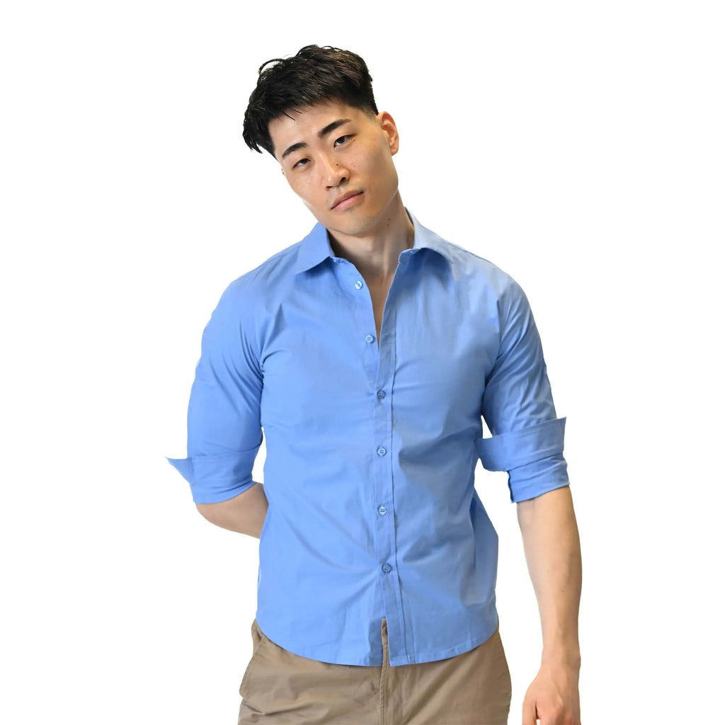 Azure Press Dodger Blue Dress Shirt