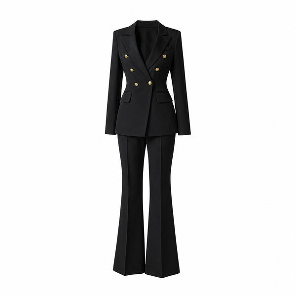 The Belgravia Jet Black Double-Breasted Suit