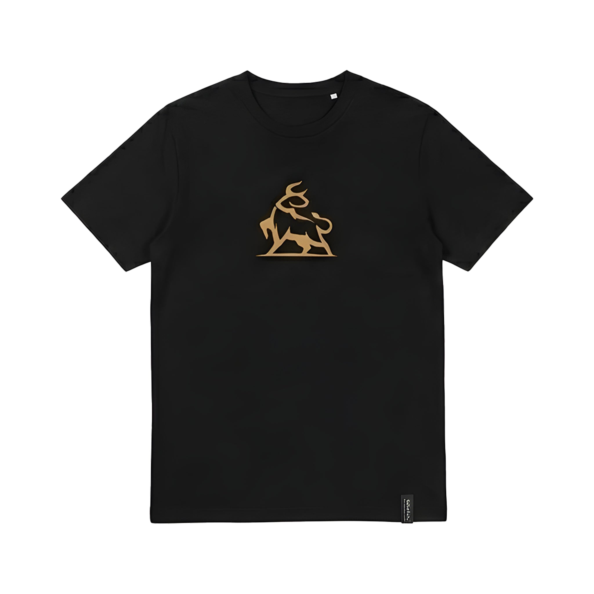 金条牛黑色T恤