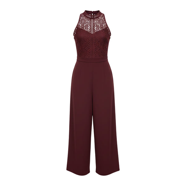 Sophia High-Waisted Burgundy Jumpsuit
