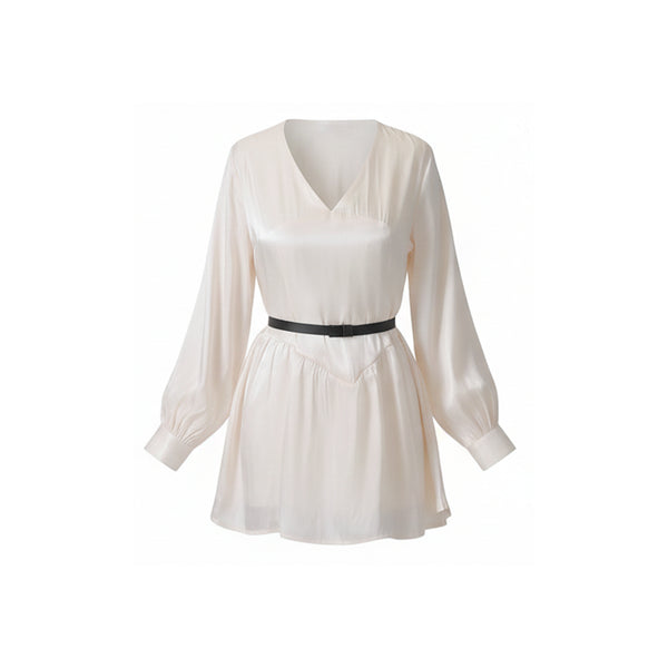 The Aurelia Ivory Satin Cut-Out Mini Dress