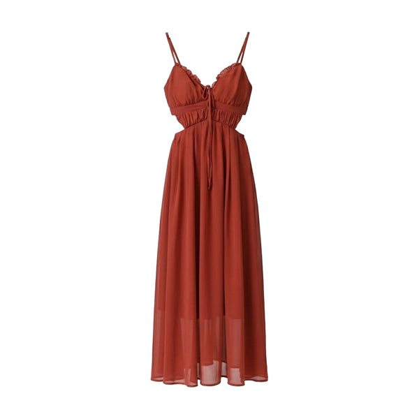 Enchanted Flame Crimson Red Maxi Dress