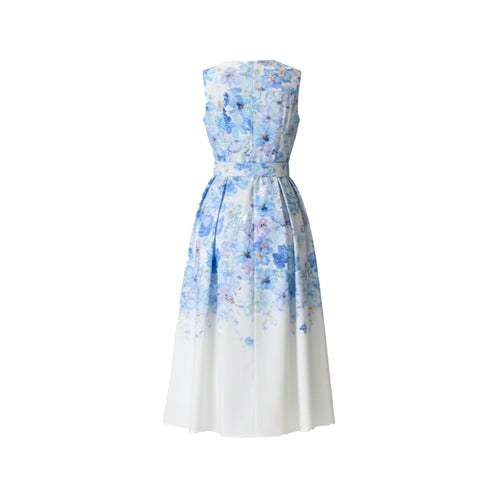 The Oceanique Watercolor Blue Floral Dress | The LVLL