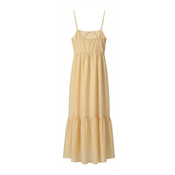 The Nysa Light Gold Midi Dress