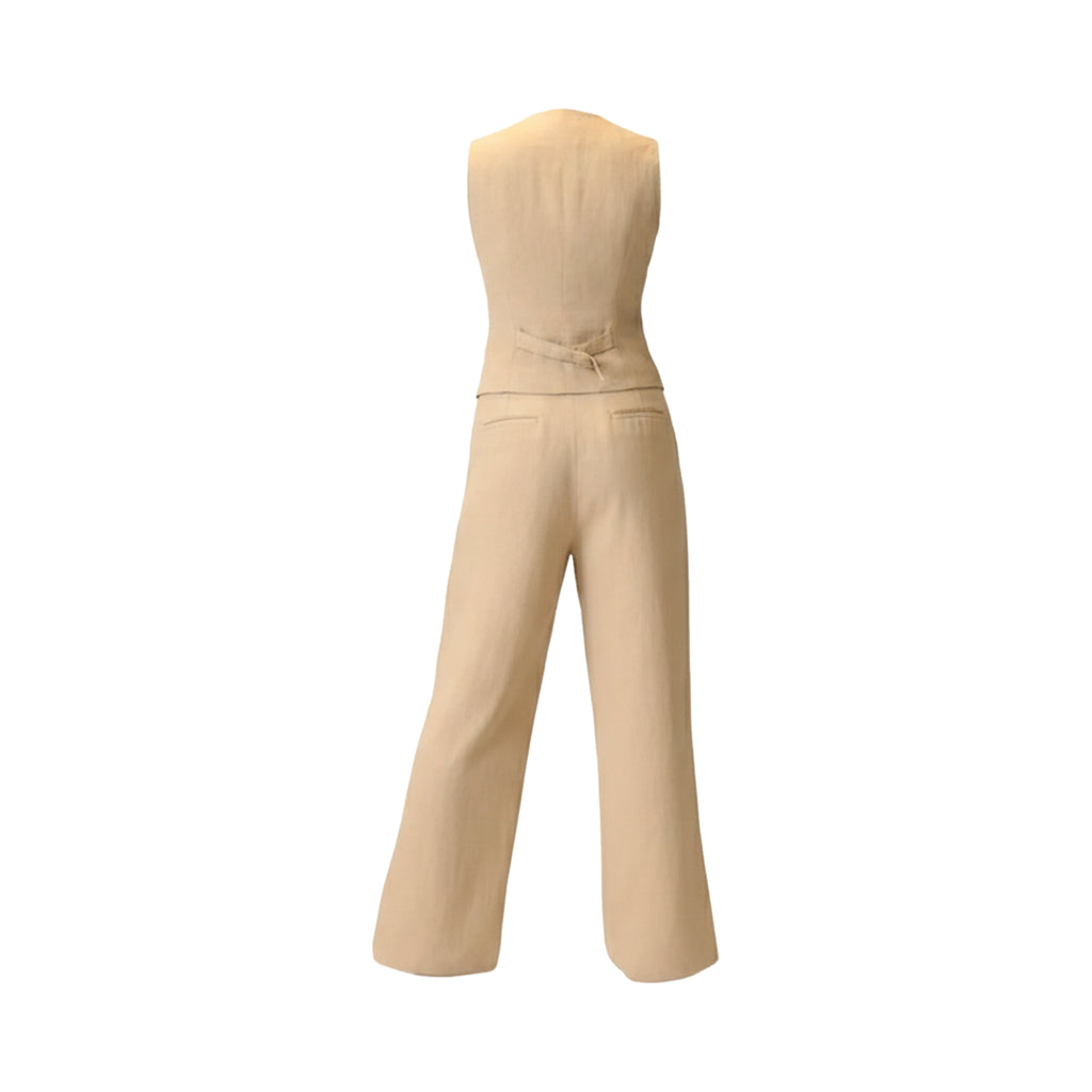 Conjunto de chaleco y pantalón sin mangas en tonos arena Sienna