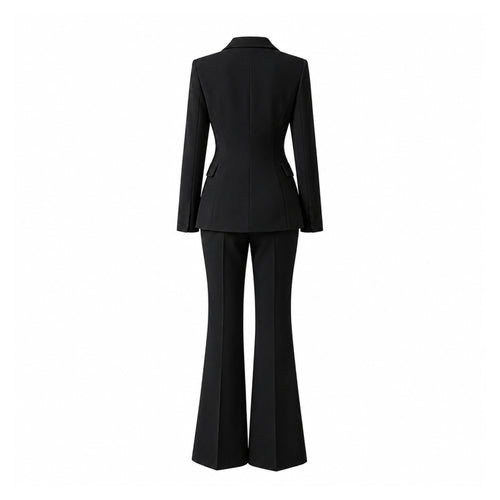 Jet Black Double-Breasted Suit
