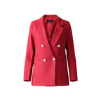 Gold Clasp Structured Burgundy Blazer