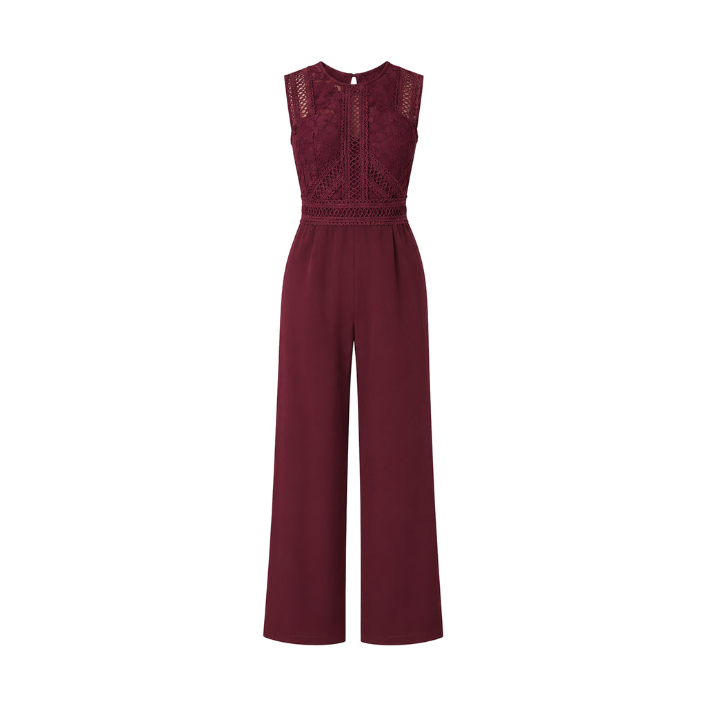 Sophia High-Waisted Burgundy Jumpsuit