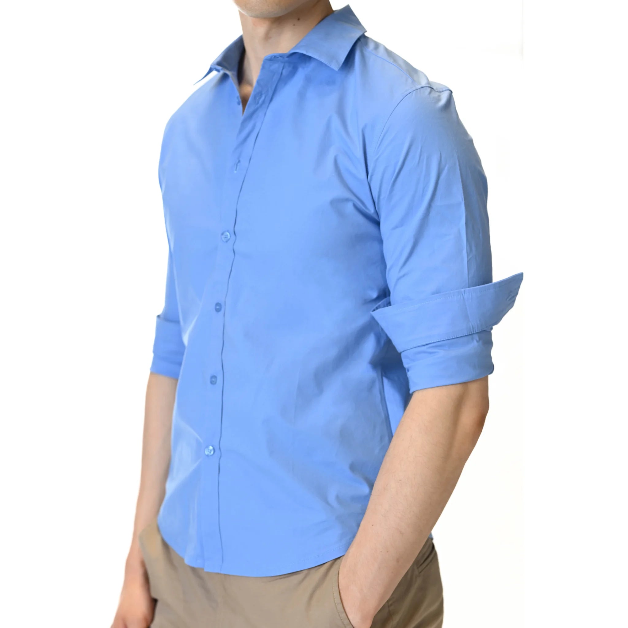 Azure Press Dodger Blue Dress Shirt