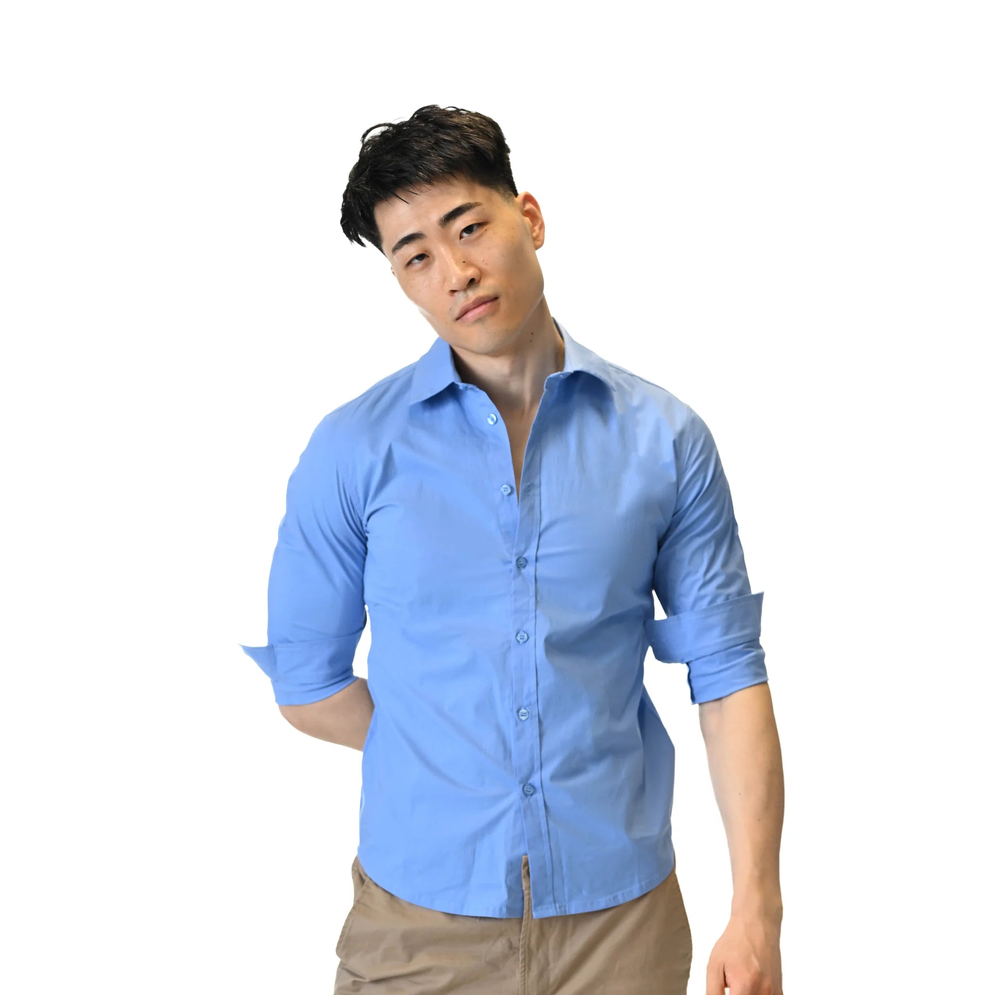 Azure Press Dodger Blue Dress Shirt