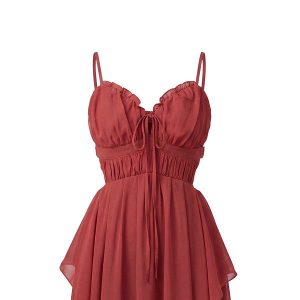 Enchanted Flame Crimson Red Maxi Dress