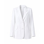 奢华翻领白色修身西装外套
