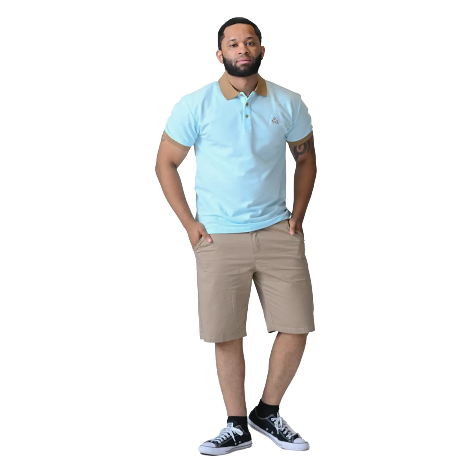 Moss Moca Light Blue Polo Shirt