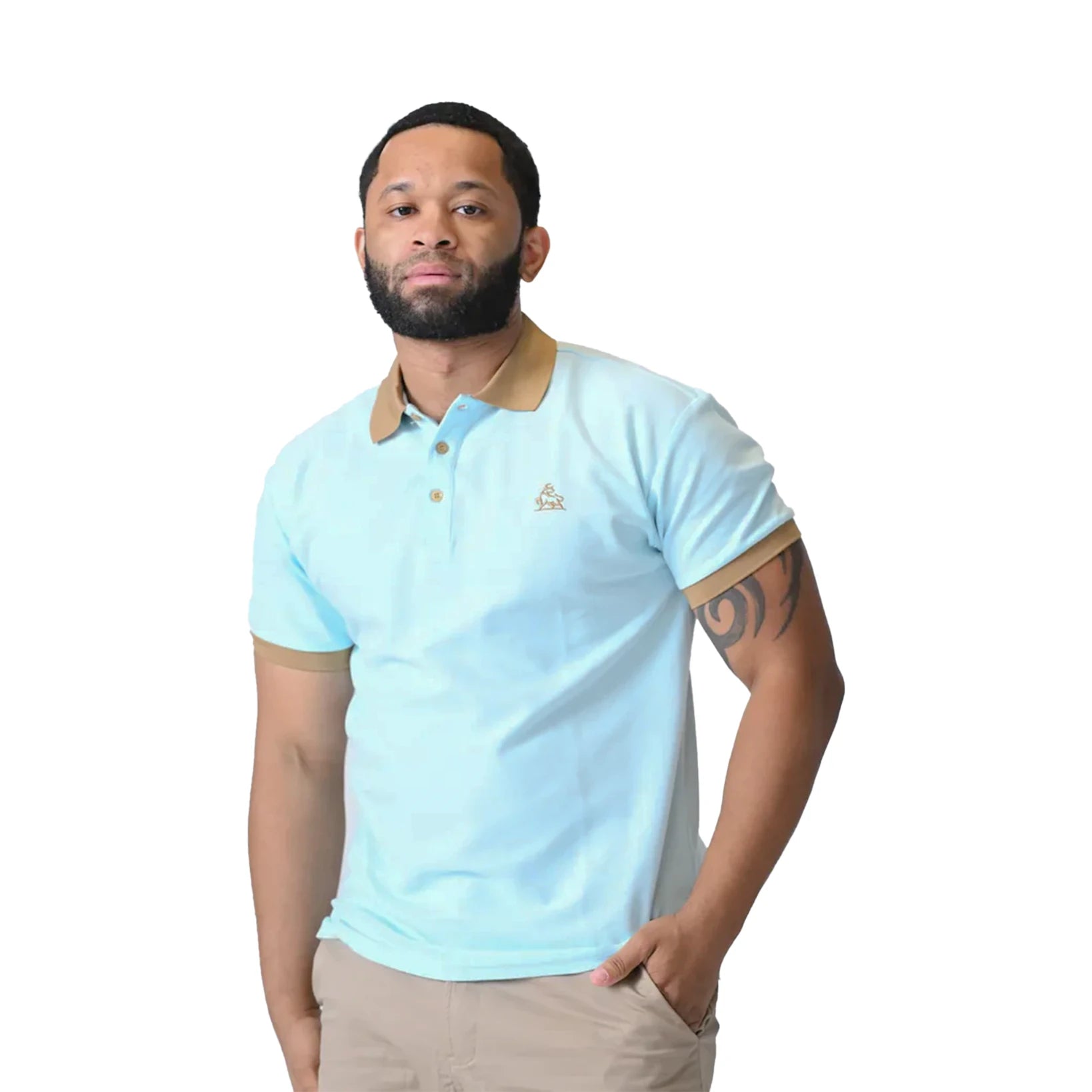 Moss Moca Light Blue Polo Shirt