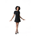 Ruffle Code Black Zippered Mini Dress