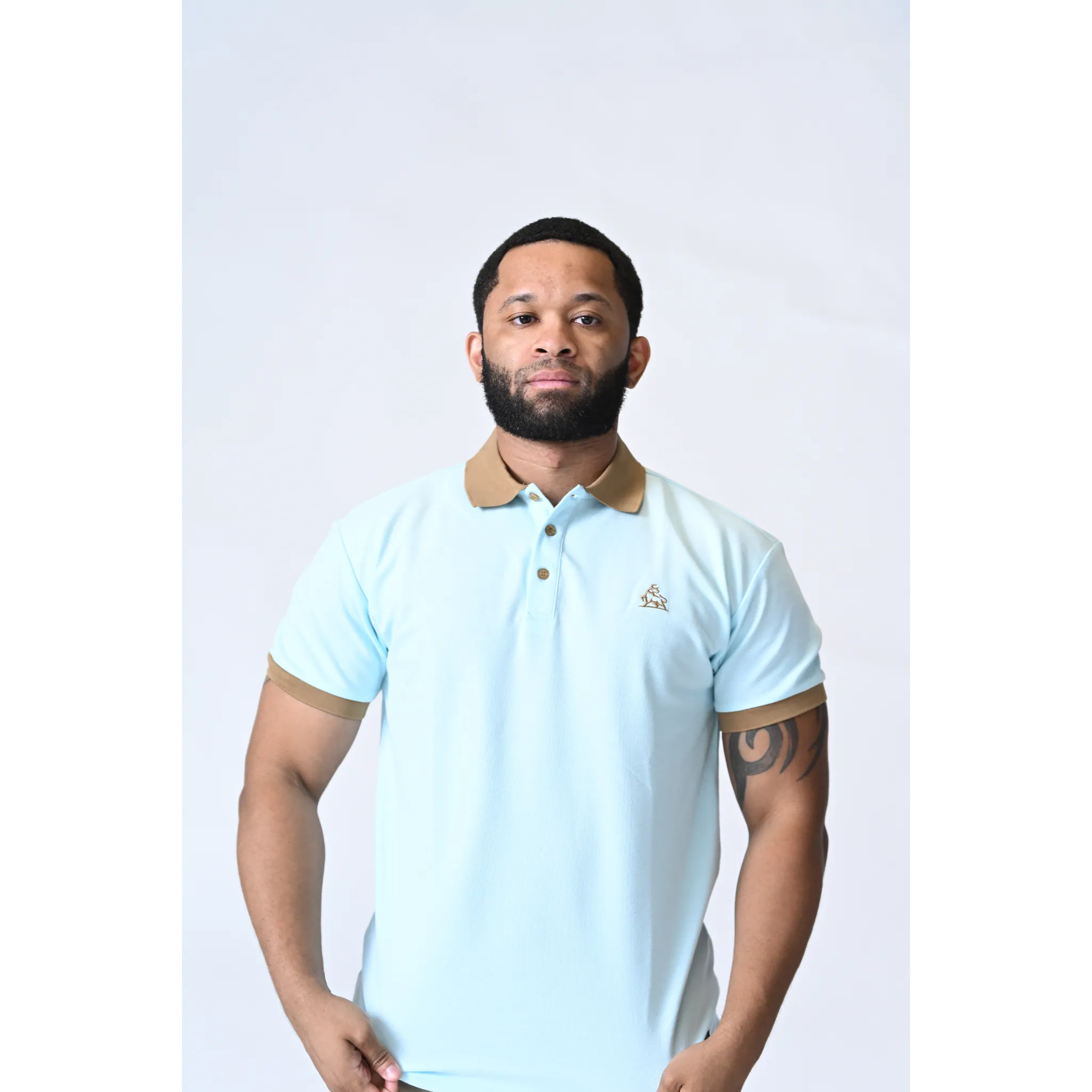 Moss Moca Light Blue Polo Shirt