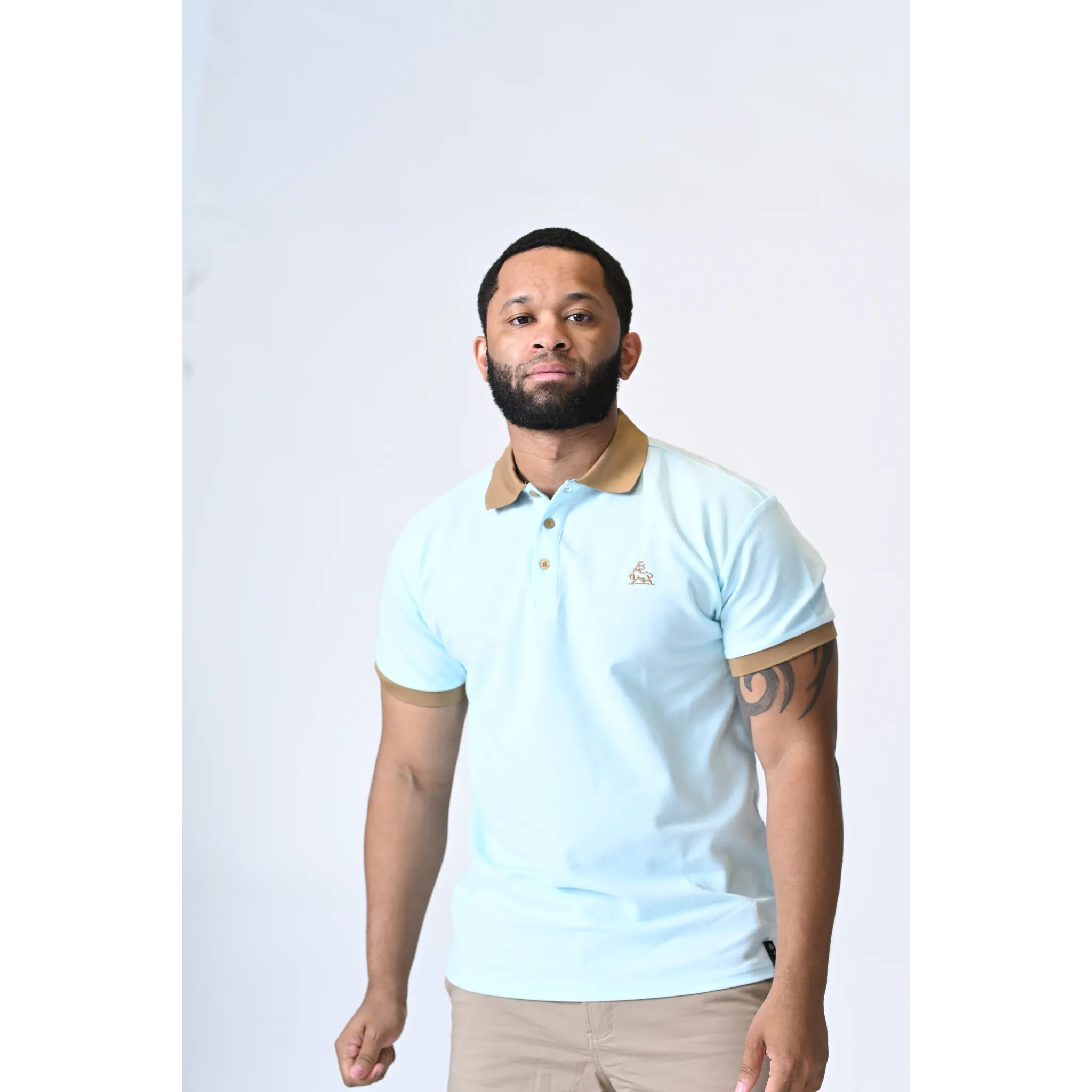 Moss Moca Light Blue Polo Shirt