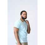 Moss Moca Light Blue Polo Shirt