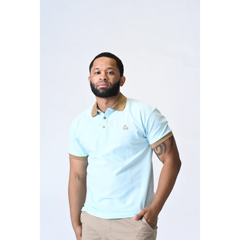 Moss Moca Light Blue Polo Shirt