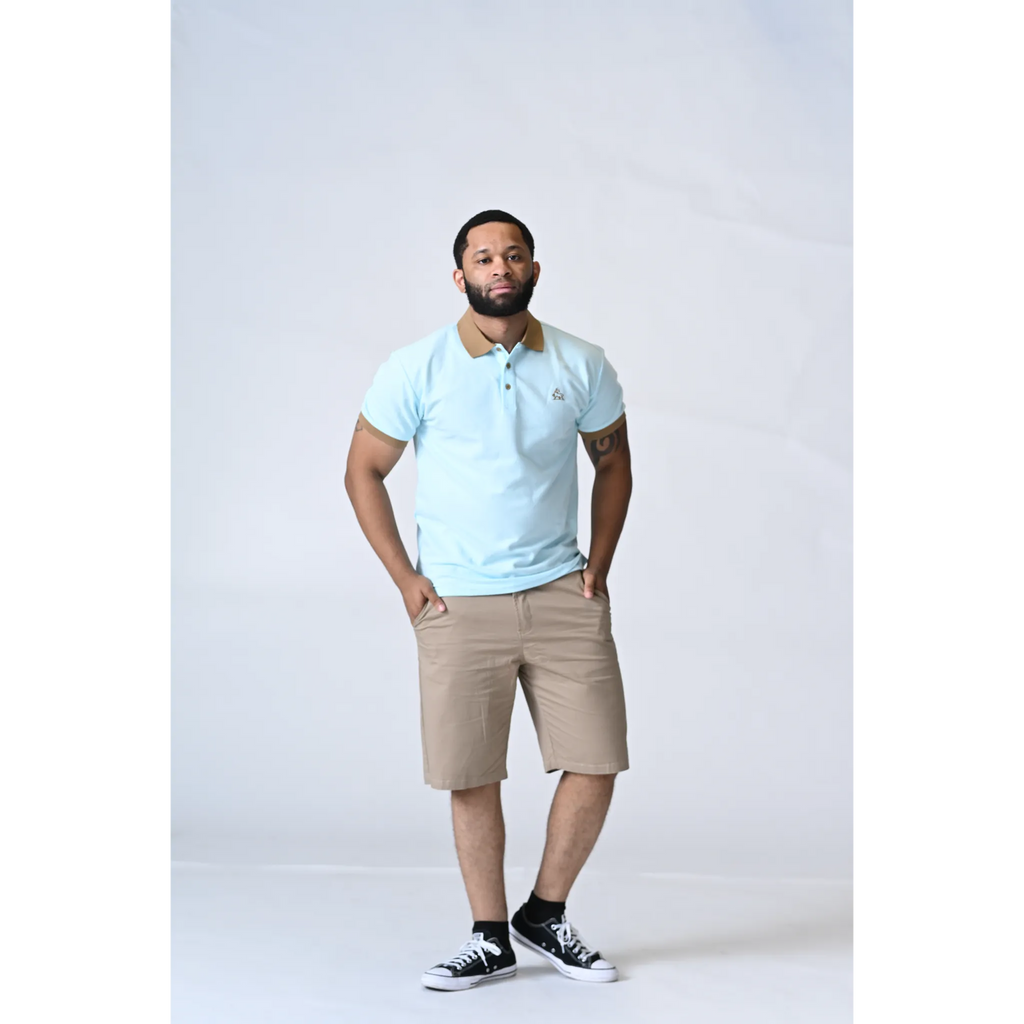 Moss Moca Light Blue Polo Shirt