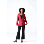 Gold Clasp Structured Burgundy Blazer