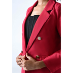 Gold Clasp Structured Burgundy Blazer