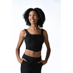 Opale Noire Black Structured Corset Top