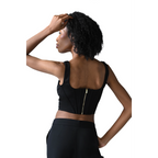 Opale Noire Black Structured Corset Top