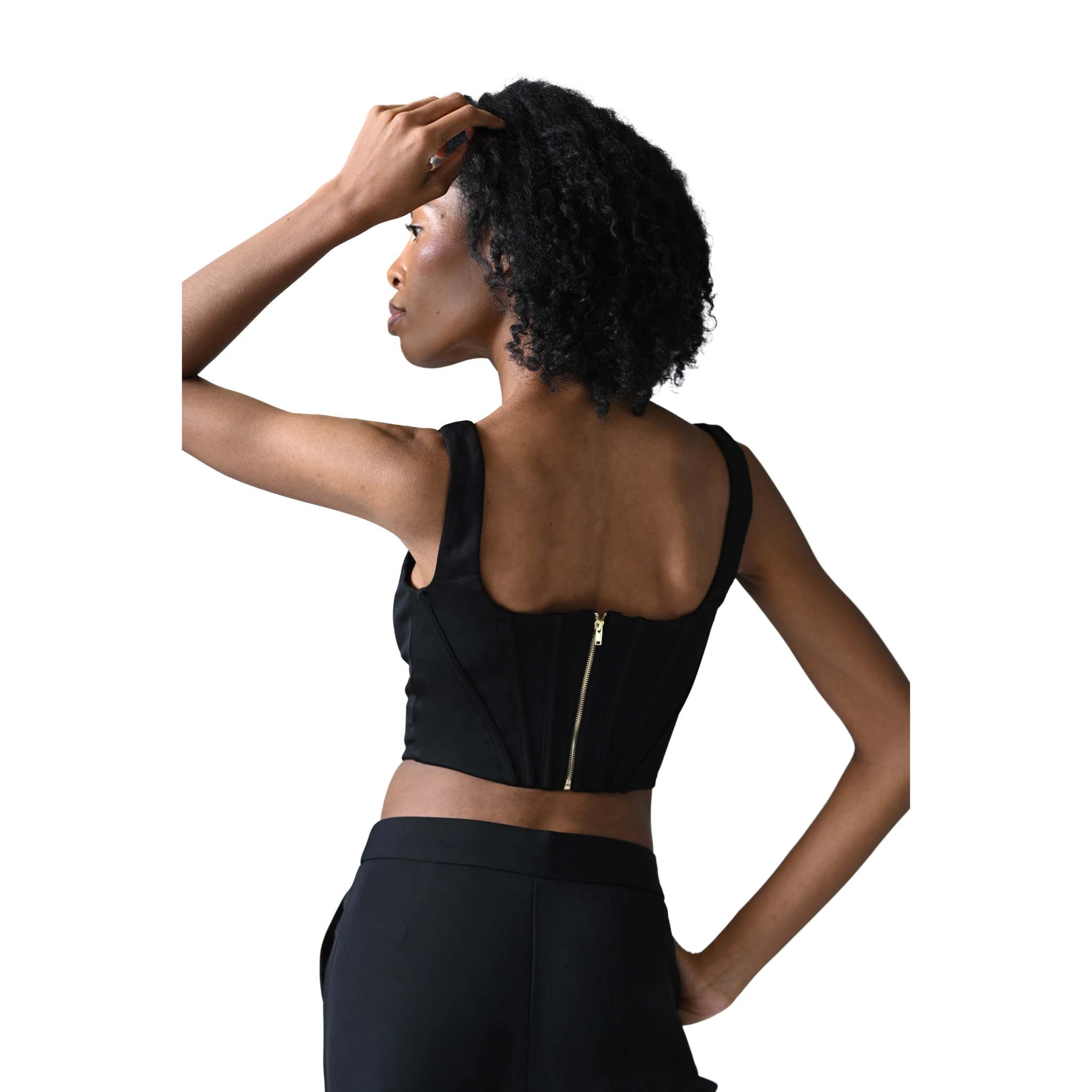 Opale Noire Black Structured Corset Top