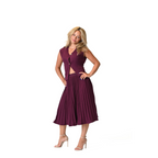 La Rouge Pleated Plum Midi Skirt Set