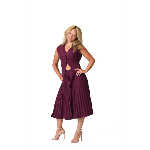 Octavia Crop & Cinch Chocolate Brown Cropped Skirt Set