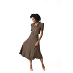 Octavia Crop & Cinch Chocolate Brown Cropped Skirt Set
