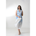 The Oceanique Watercolor Blue Floral Dress