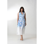 The Oceanique Watercolor Blue Floral Dress