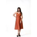 Noelle Sleek Burnt Amber Slip Dress