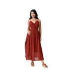 Enchanted Flame Crimson Red Maxi Dress