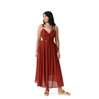 Enchanted Flame Crimson Red Maxi Dress